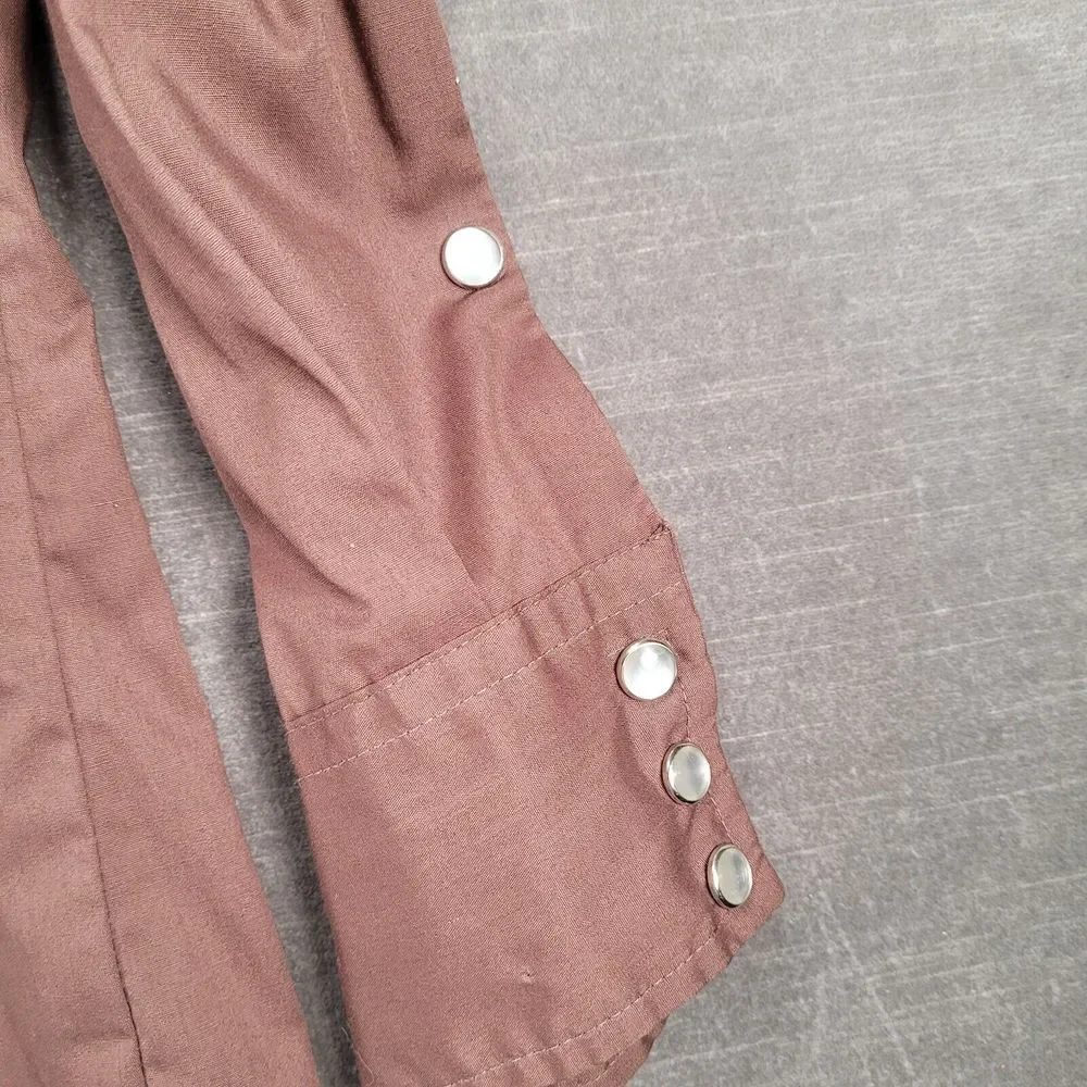 Malco Modes Snap Western Shirt‎ Long Sleeve Flap Pockets USA Size 17 34